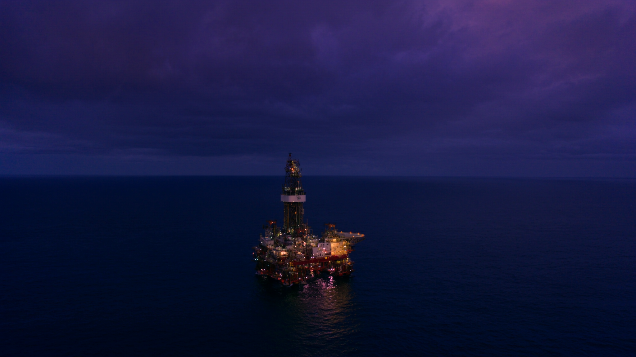 Offshore platform at dusk