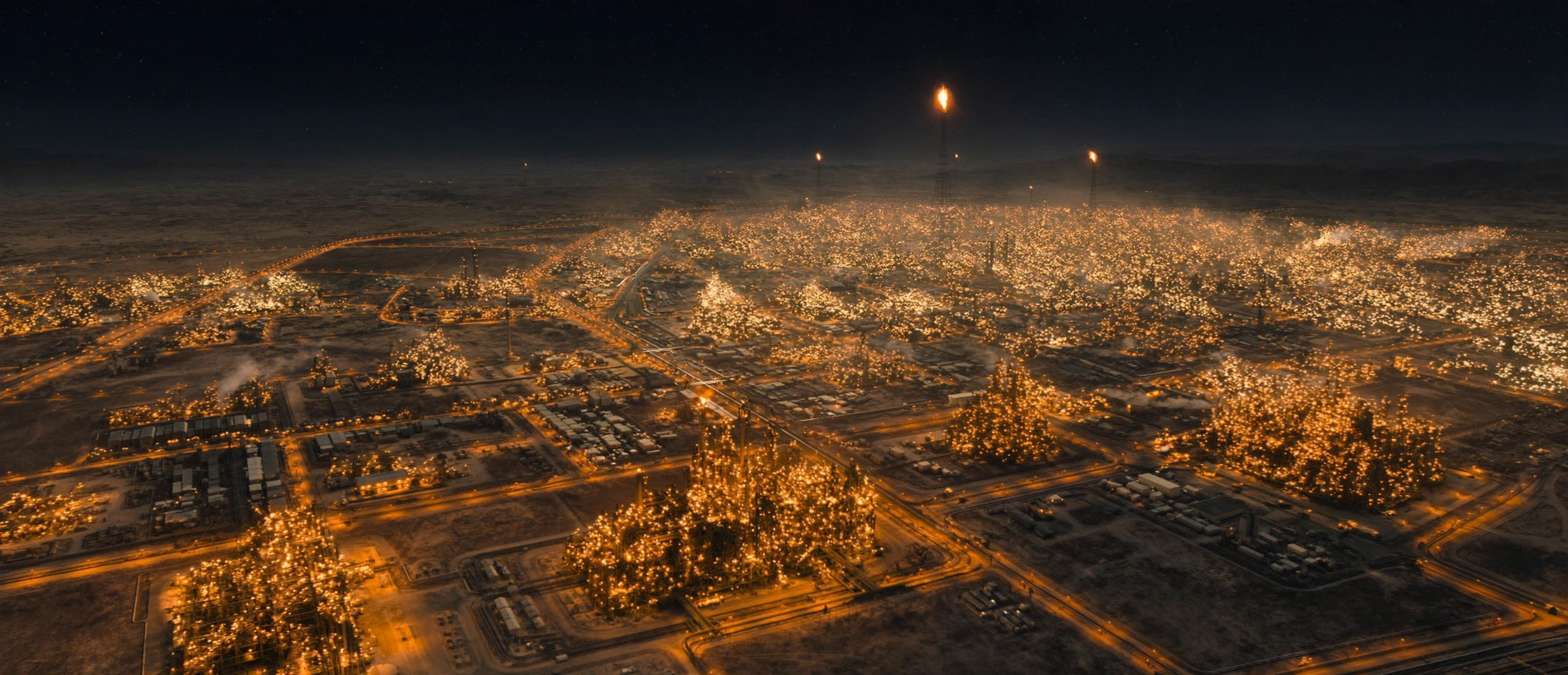 Refinery at night